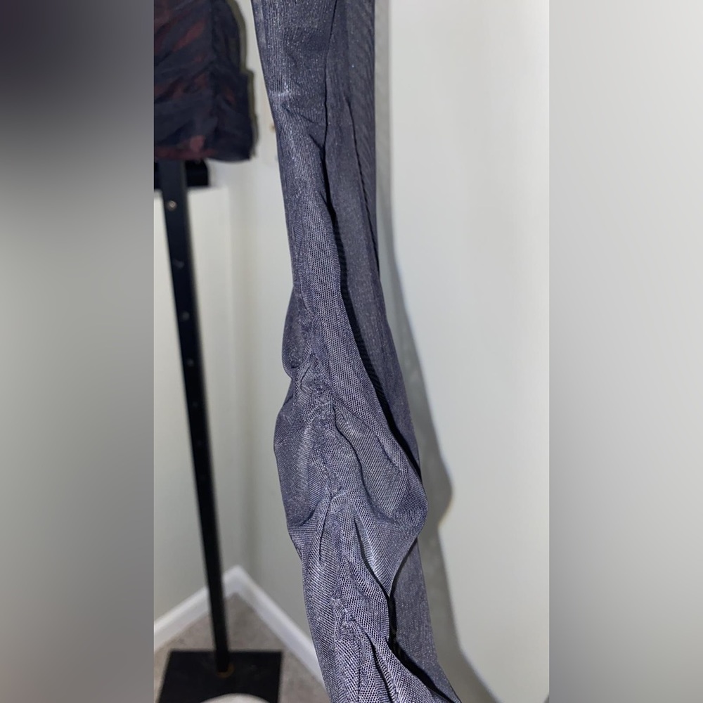 A.L.C Womens Black Mesh Ruched Lined Long Sleeve V Neck Party Top - Picture 7 of 11